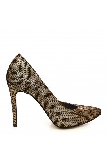 Pantofi cu toc CONDUR by alexandru 1422-negru cu auriu T26