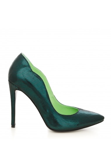 Pantofi cu toc CONDUR by alexandru 1501-lamina verde smarald