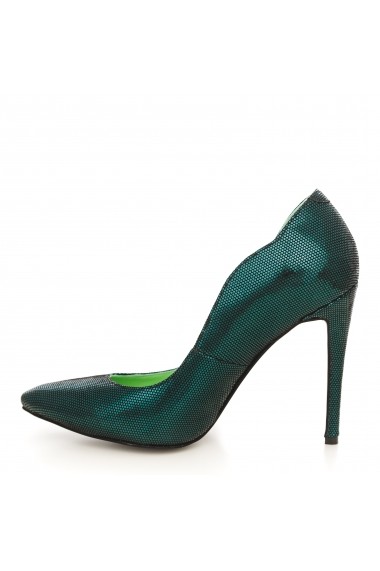 Pantofi cu toc CONDUR by alexandru 1501-lamina verde smarald