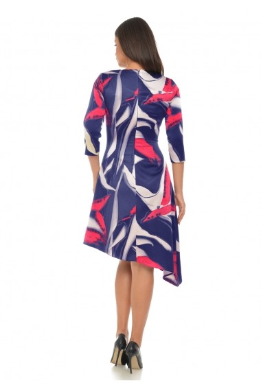 Rochie de zi AD-Fashion bleumarin cu imprimeu abstract ADF-R284i834