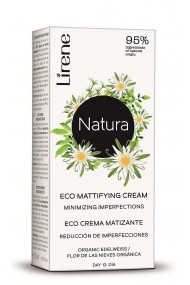Crema de zi ECO, matifianta, LIRENE NATURA, cu extract organic de floare de colt, 95% ingrediente de origine naturala, 50ml