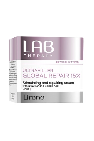 Crema reparatoare si regeneratoare de noapte Lirene Lab Therapy Ultrafiller Global Repair, 50ml