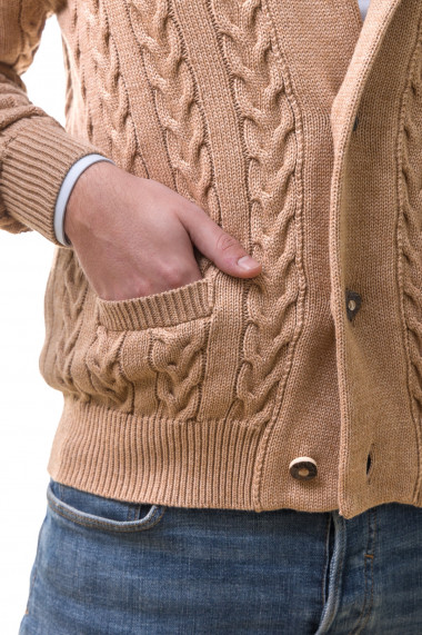 Cardigan tricotat cu Torsade