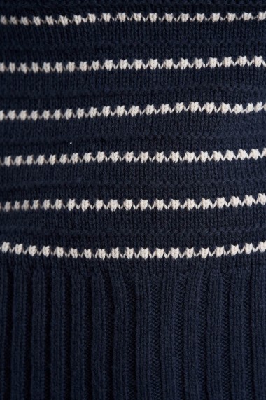 Pulover Amavi din tricot cu dungi Bleumarin