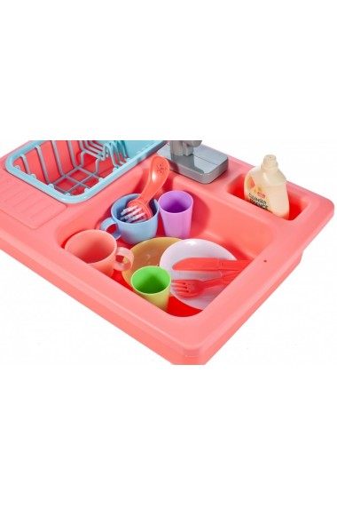 Chiuveta de bucatarie MalPlay pentru copii cu accesorii Roz