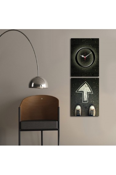 Ceas decorativ de perete(2 piese) Clockity ASR-248CTY1660 Multicolor