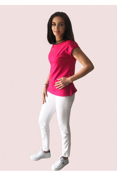 Tricou roz cu maneca scurta