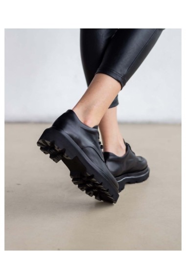 Pantofi dama piele naturala neagra Casual Chic
