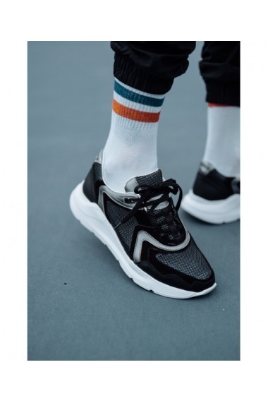 Sneakers Bigiottos din piele naturala neagra