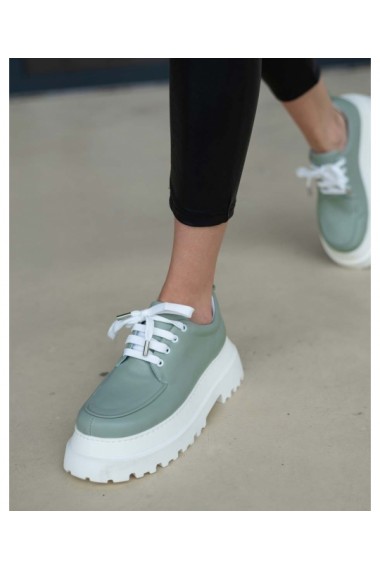 Pantofi casual piele naturala verde