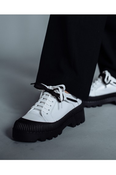 Pantofi casual albi cu talpa neagra Bigiotto`s Shoes