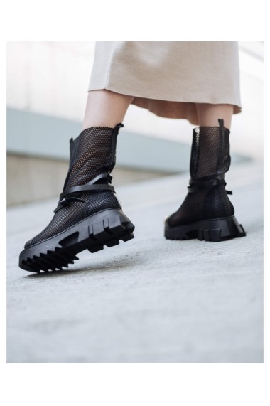 Sandale fara toc Bigiottos Shoes din material textil, Negru