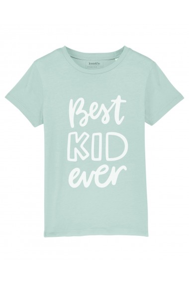 Tricou BEST KID pentru copii, 100% Bumbac Organic, Aqua Blue,O507MTCB