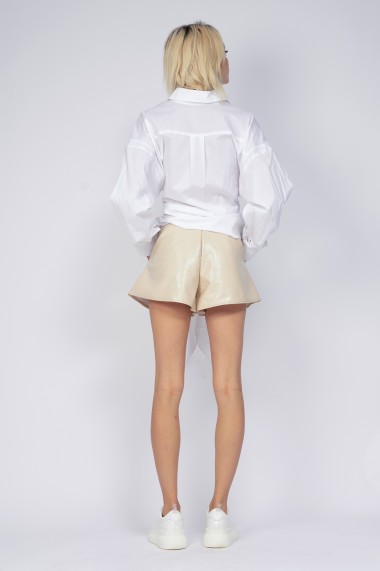 Camasa Bluzat minimalista cu esarfe Alba