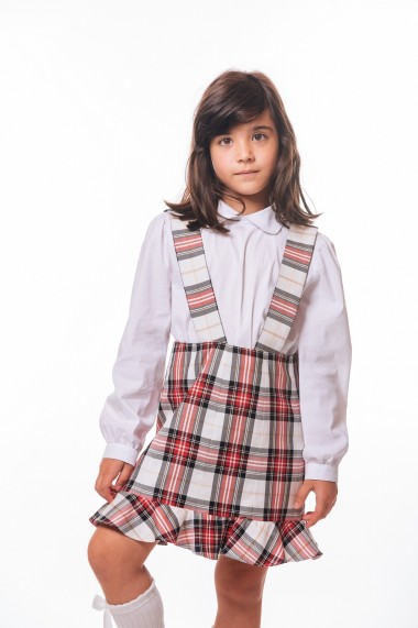 Fusta School dress by Ilinca in carouri Albe