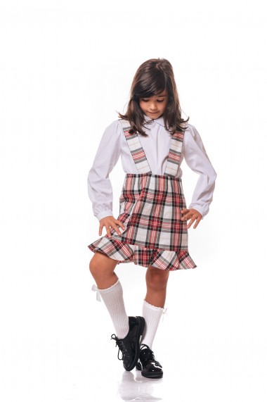 Fusta School dress by Ilinca in carouri Albe