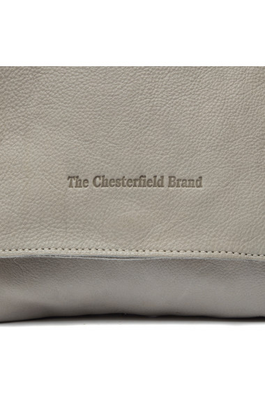 Geanta unisex din piele naturala,The Chesterfield Brand, Calais, Gri deschis