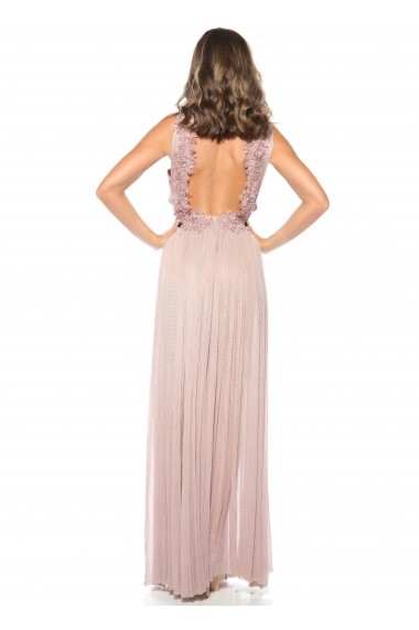 Rochie Old Pink Roserry din tulle din matase naturala