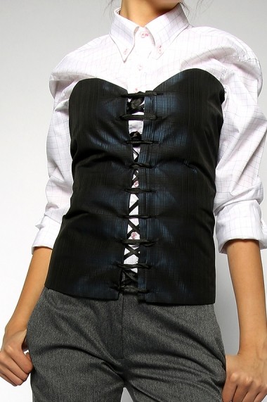 OFFICIAL - corset stilizat din tafta - Mademoiselle Sofie - Official bleumarin