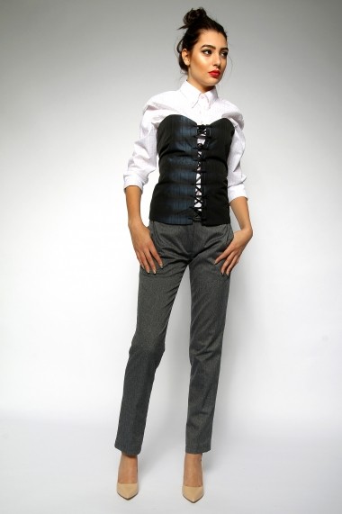OFFICIAL - corset stilizat din tafta - Mademoiselle Sofie - Official bleumarin