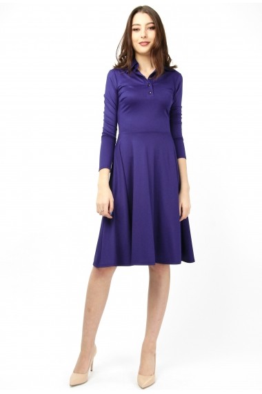 Rochie tip polo din jerse - Violet Chic - Sweet Rose of Mine mov inchis, indigo DUO-SR011VC