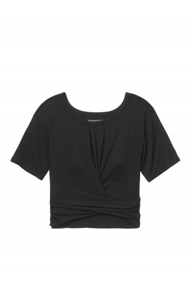 Tricou dama Victoria`s Secret Twist-tie Crop Tee Black