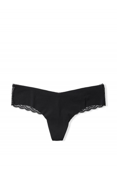 Chiloti tanga Victoria`s Secret, No-show Thong Panty, Negri