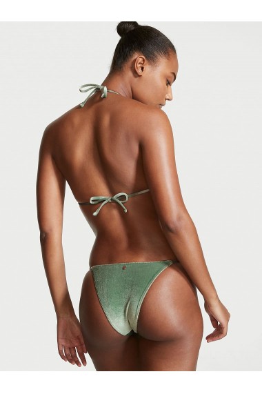 Sutien costum de baie Victoria`s Secret, Velvet Triangle Swim Top, Verde