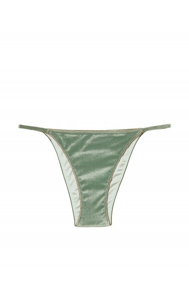 Slip de baie Victoria`s Secret, Velvet Brazilian Bikini Bottom, Verde