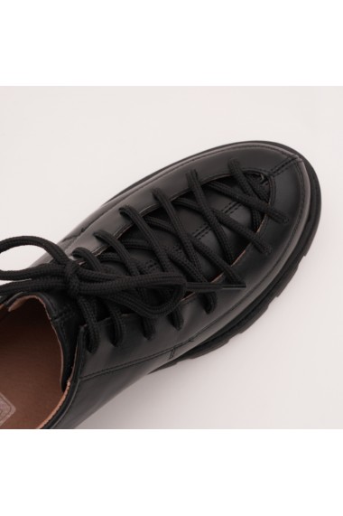 Pantofi piele naturala, Fashion Loft cu siret culoarea neagra