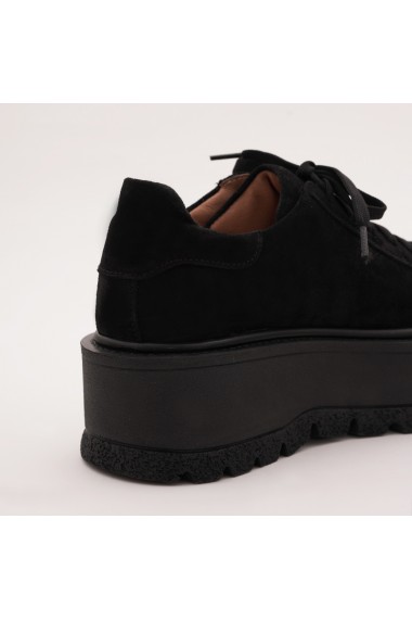 Pantofi din piele naturala Fashion Loft talpa inalta, negri