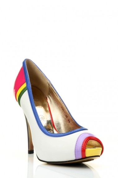 Pantofi cu toc 25135-75694 multicolor