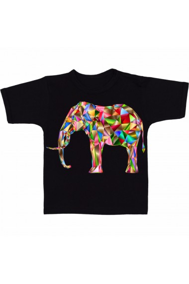 Tricou Elefant geometric color negru