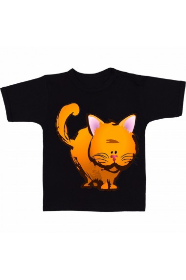 Tricou Pisica persana portocalie negru
