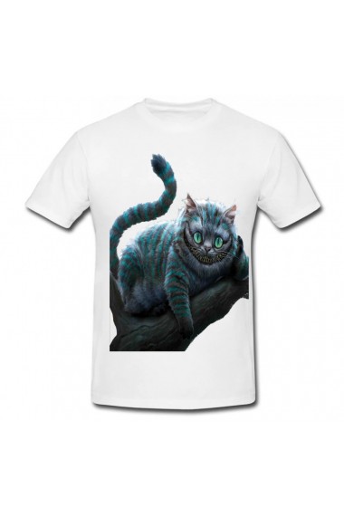In quantity Lovely Accountant Tricou Alice in wonderland cat alb - FashionUP!