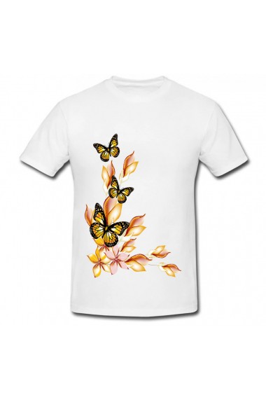 Tricou Butterfly page border alb
