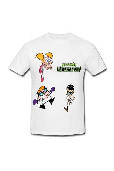 Tricou Dexter`s laboratory 2 alb