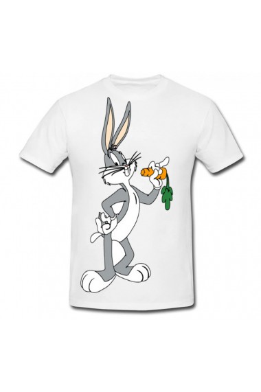 Tricou Bugs Bunny eat carrots alb