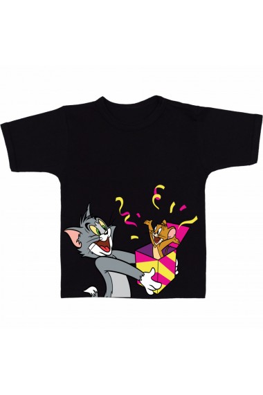 Tricou Tom and Jerry birthday negru