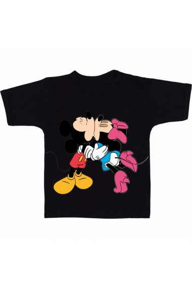 Tricou Mickey Mouse and Minnie Mouse - pupici negru
