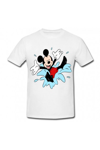 Tricou Mickey Mouse in apa alb