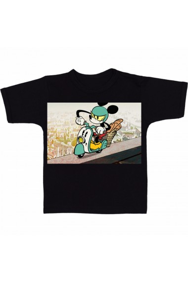Tricou Mickey Mouse moto negru