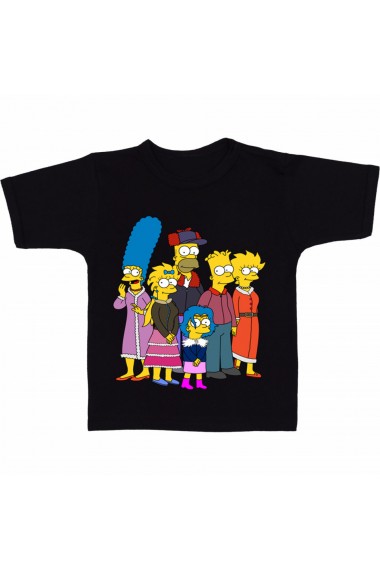 Tricou The Simpson family negru