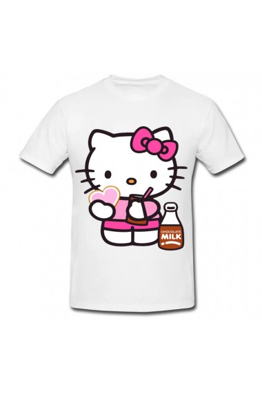 Tricou Hello Kitty with heart alb