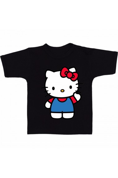 Tricou Hello Kitty, easy hello negru