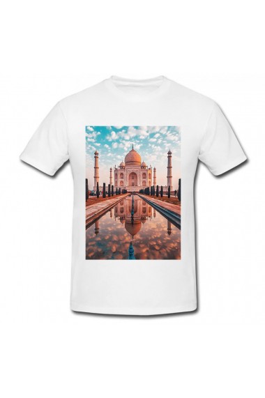 Tricou Taj Mahal, India alb