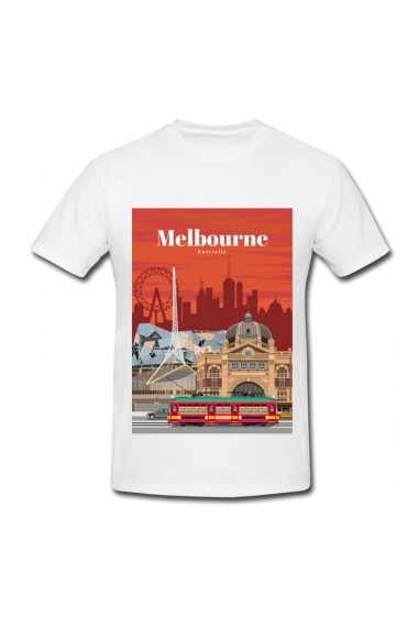 Tricou Melbourne, Australia alb