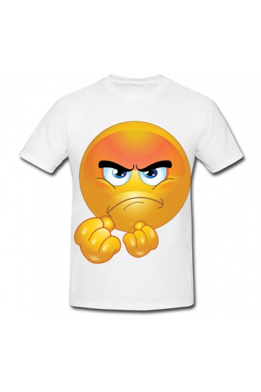 Tricou Angry emoji 2 alb