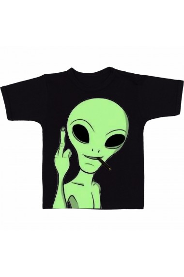 Tricou Alien fuck you negru