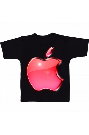 Tricou Apple logo red negru
